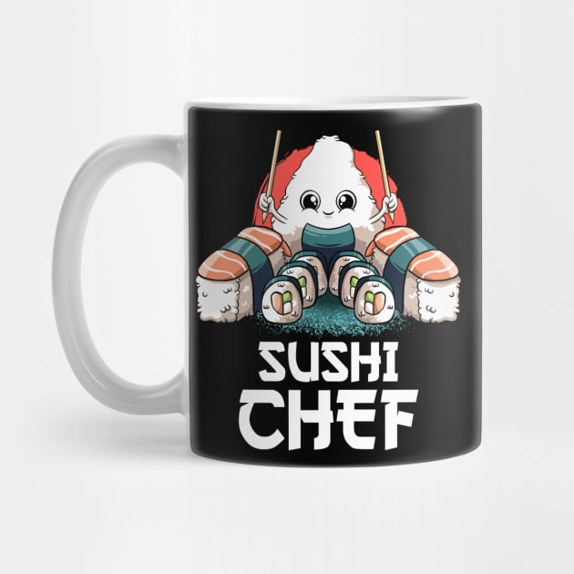 Sushi Chef Sushi Lovers Kawaii Food Japanese Anime Sushi by MerchBeastStudio